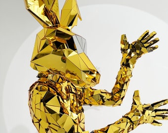 Gold Mirror Kangaroo cosplay costume / carnival cosplay costume / disco ball mirror costume /- by ETERESHOP _M307-2