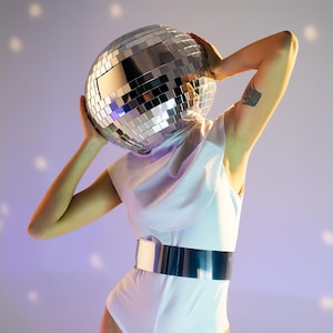 Maschera a specchio con sfera da discoteca / maschera da uomo per rave, Mardi Gras, Natale, Burning Man / - di ETERESHOP _O22