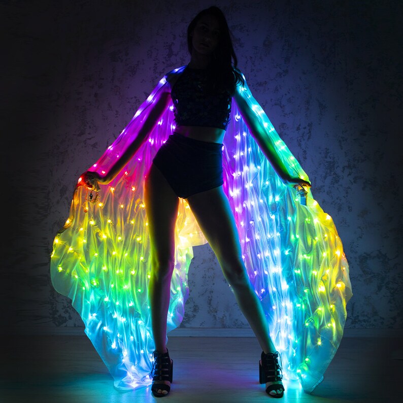 Smart LED Veil Belly Dance Costume Silk Shawl 286 LEDs by Etsy