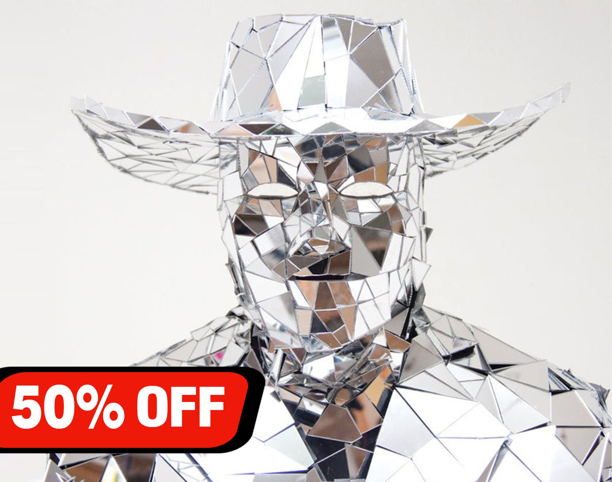Mirror Man Cowboy Glass Man Performance Costume Etsy