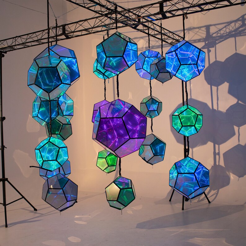 LED Infinity Mirror Dodecahedron Cloud by Etsy