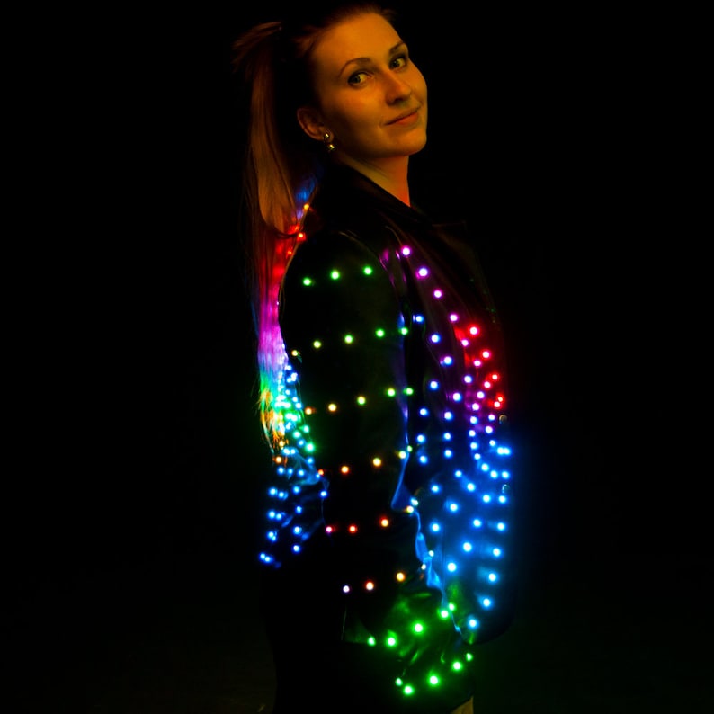 LED Light up Fashion Ladies Jacket Design Costume / Glow Stage Etsy