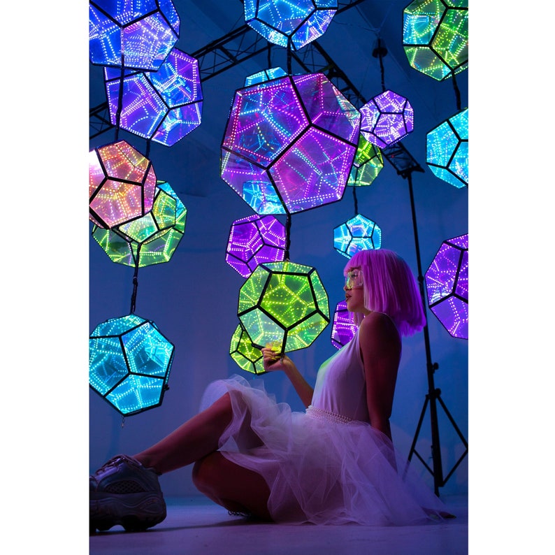 LED Infinity Mirror Dodecahedron Cloud by Etsy