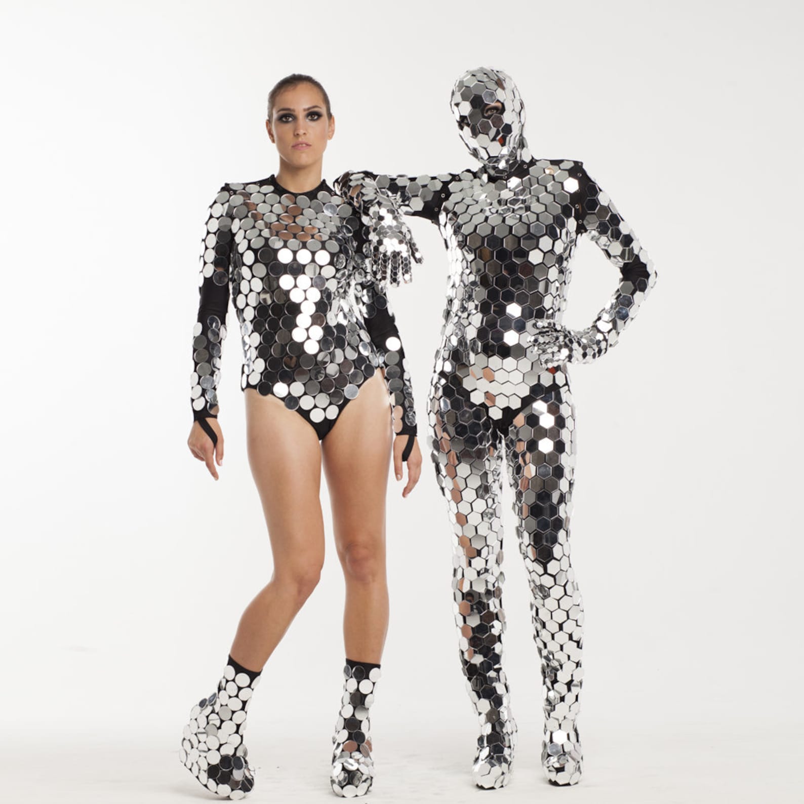 Disco Ball Dance Mirror Costume Silver Sequin Leotard for Etsy