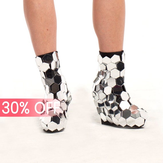 Buy Diamond Club Dance Glitter Mirror Shoes Wear Luxury Sparkly Online In India Etsy