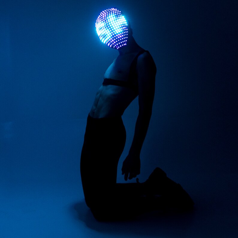 Programmable LED Fullface Mask Glowing in the Dark _H24 Etsy