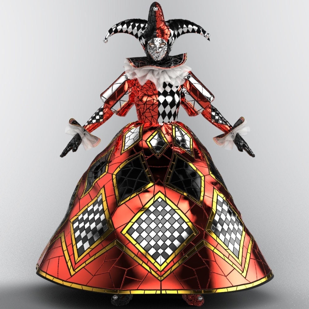 Cosplay Mirror Harlequin Costume to order / Masquerade dress / Carnival suit / Circus cosplay costume / - by ETERESHOP