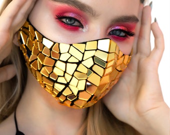 Gold Mirror Face Mask minimalist style by ETERESHOP_M100