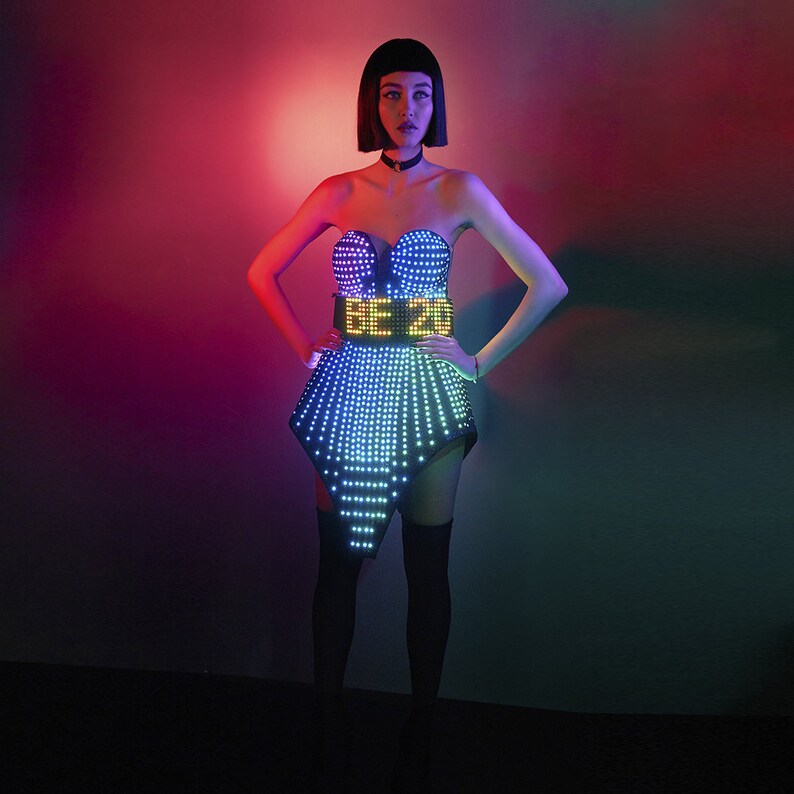 Rave LED light up rainbow dress outfit / fashion festival Etsy