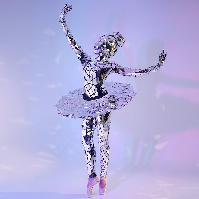 Silver Mirror Ballerina Costume/Dance Custom Outfit Christmas Costume - By Etereshop M133