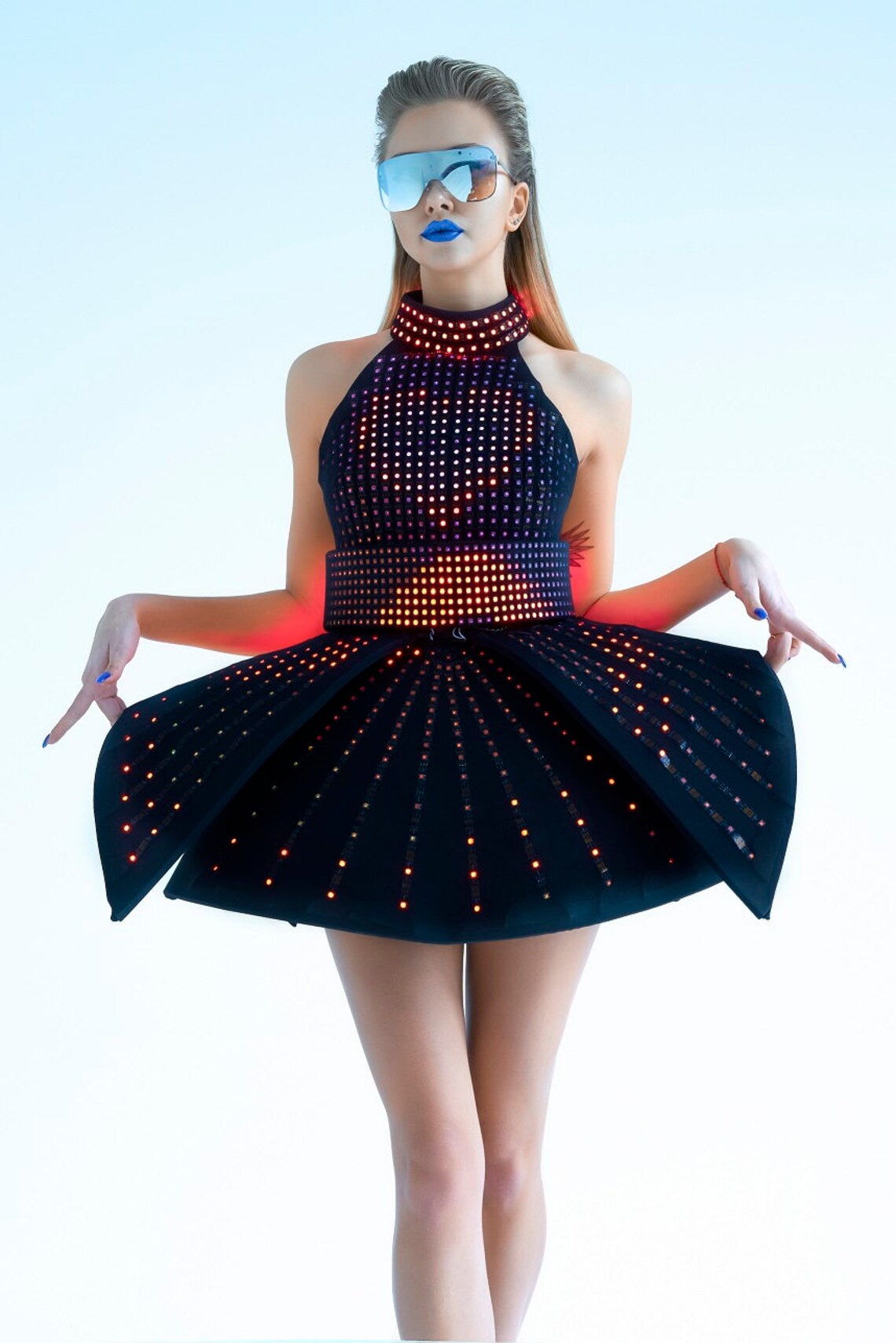 Rave LED light up rainbow dress outfit / fashion festival Etsy