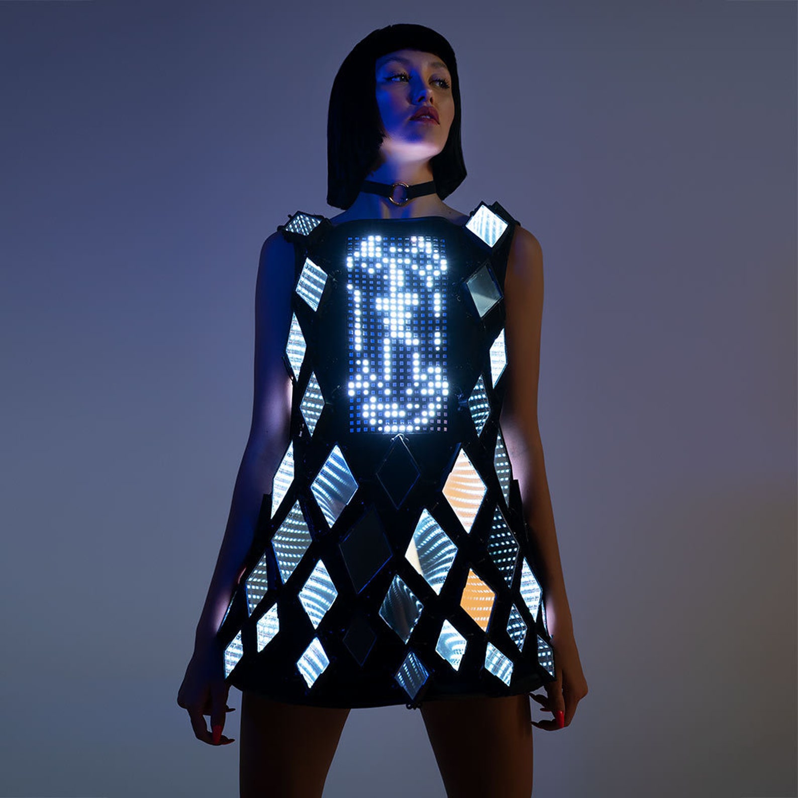 Infinity Mirror Dress with an LED Screen Etsy