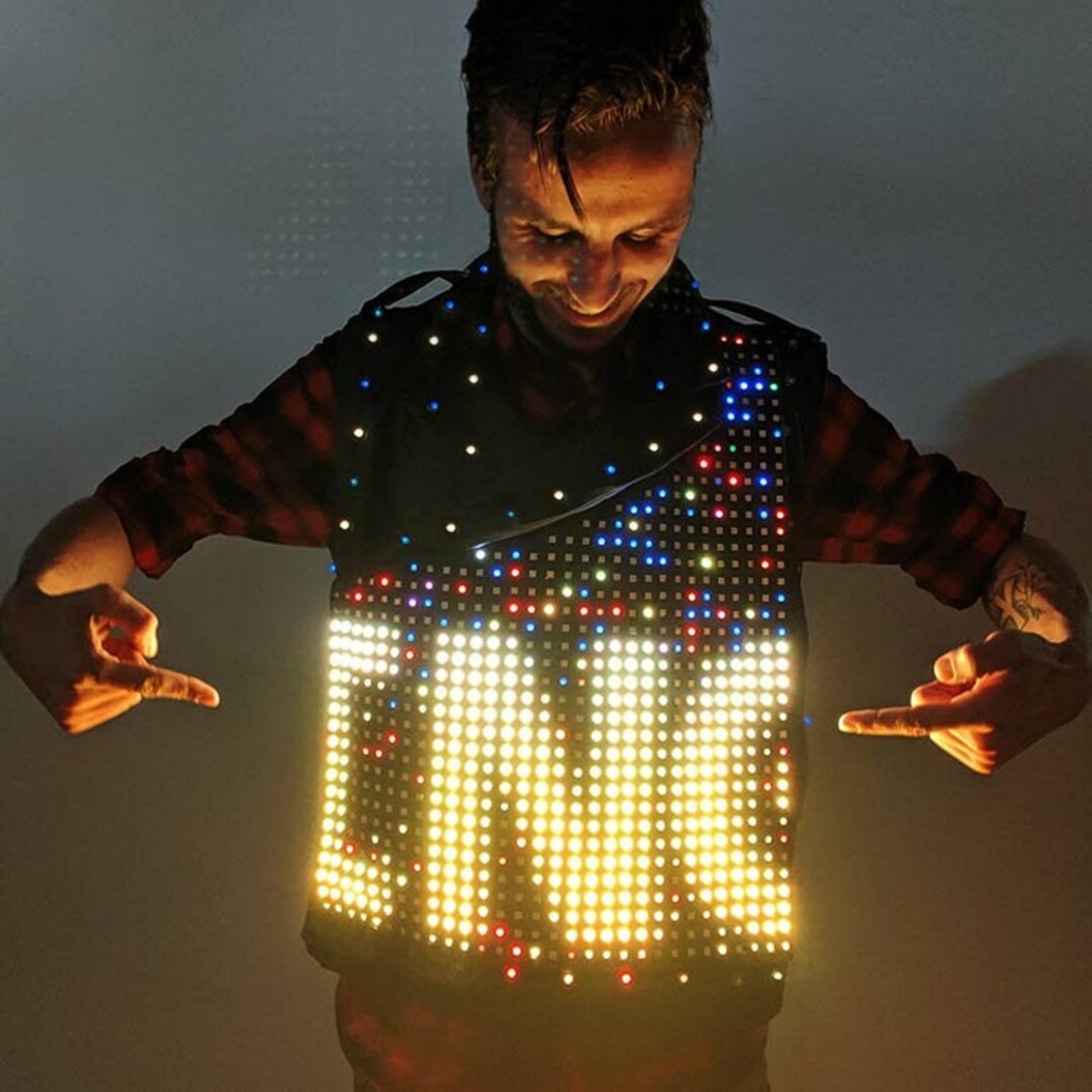 LED Light up Vest With a Front Screen / Glow Stage Rock Wear - Etsy