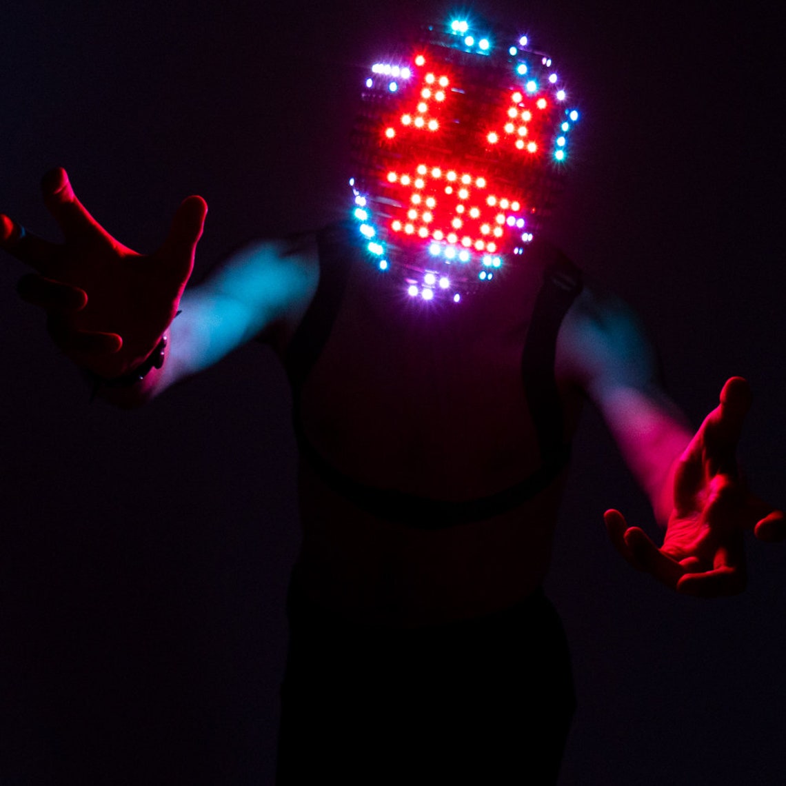 Programmable LED Full-face Mask Glowing in the Dark _H24 | Etsy Denmark
