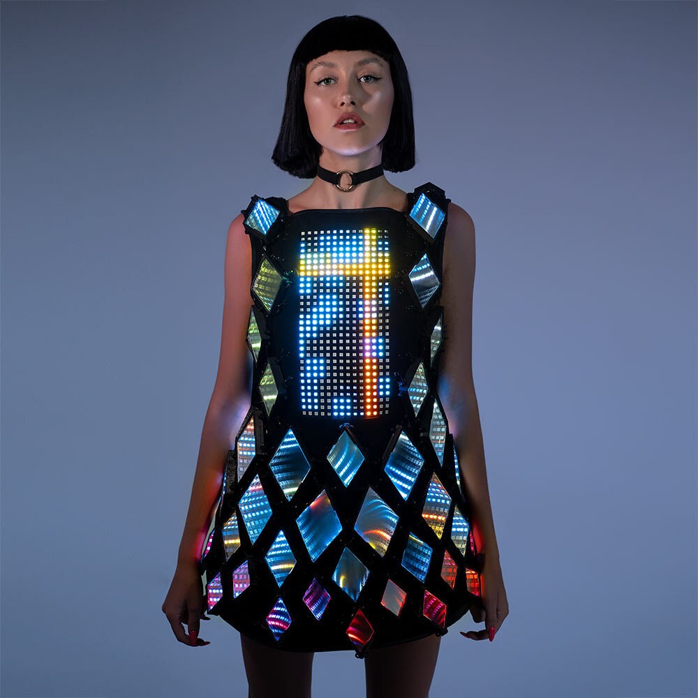 Infinity Mirror Dress with an LED Screen Etsy