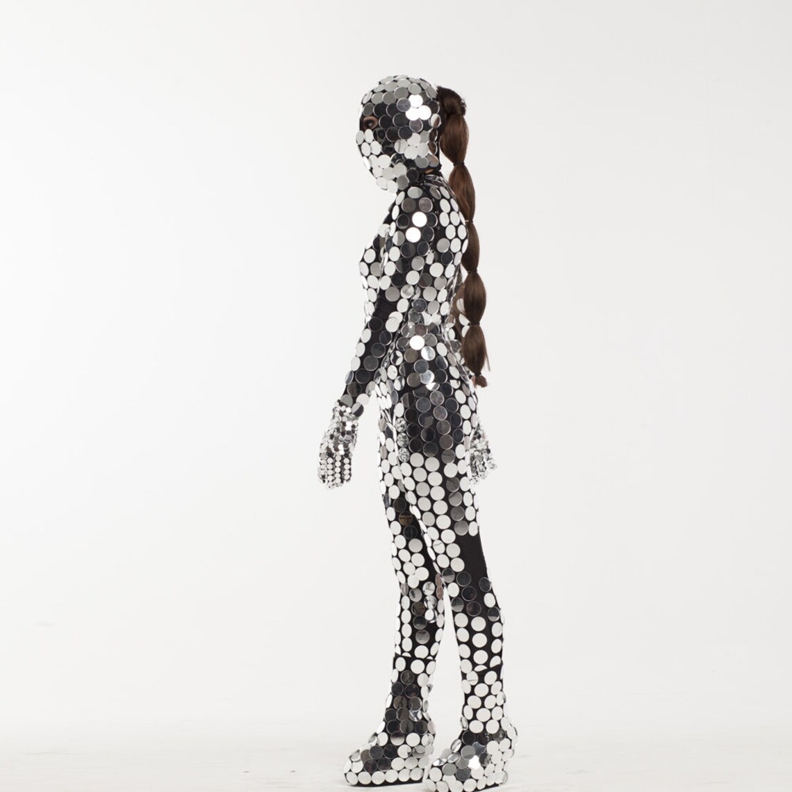 Disco Ball Dance Mirror Costume Silver Sequin Leotard for Etsy