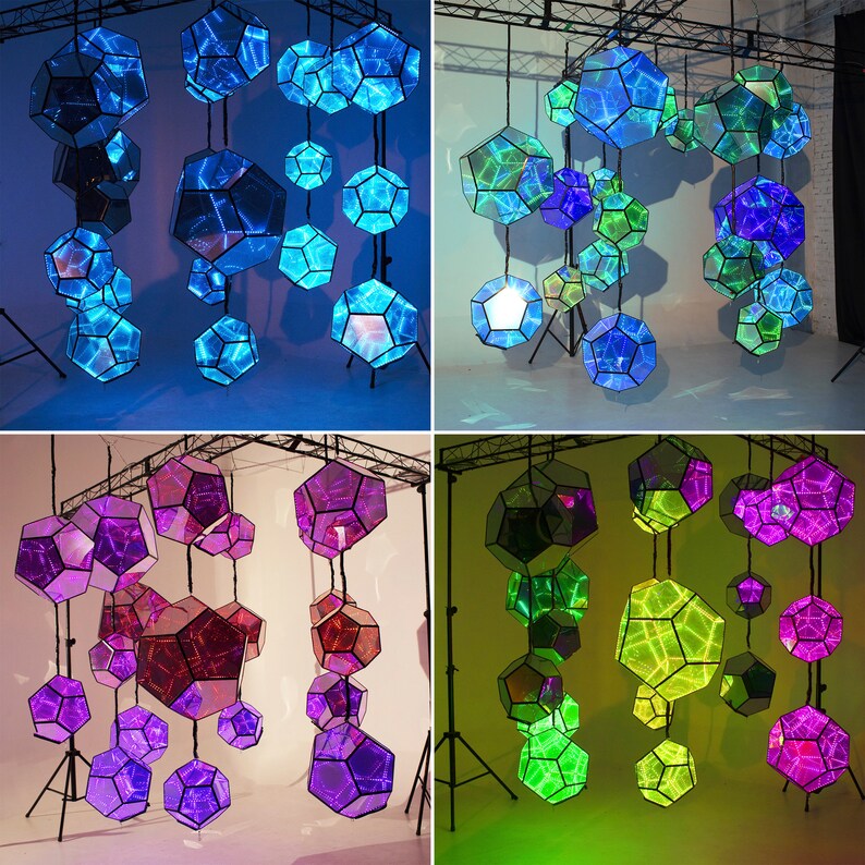 LED Infinity Mirror Dodecahedron Cloud by Etsy