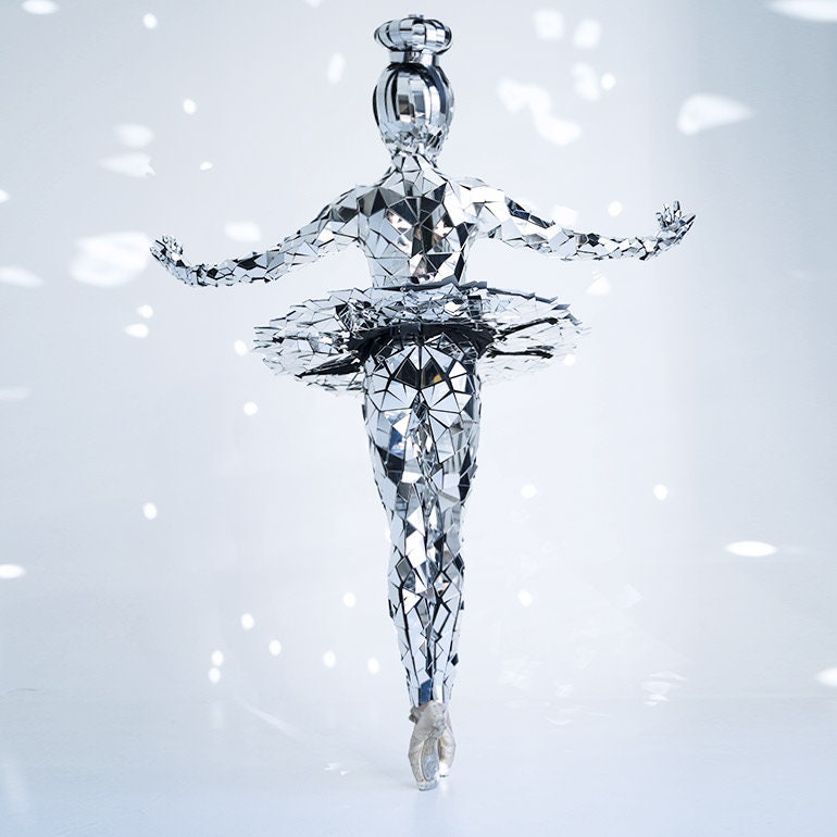 Silver Mirror Ballerina Costume Silver Mirror Dance Custom Etsy