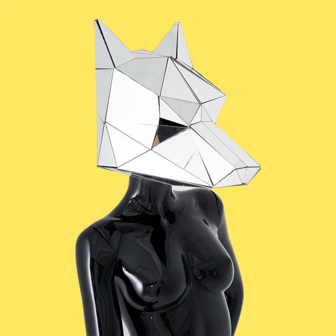 Wolf Mardi Gras Mouth Animal Mirror Mask/ Mens Masquerade Rave Animal ...