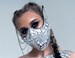 Custom Face Mask Festival Outfit Silver Mirror with Chains by ETERESHOP _M79