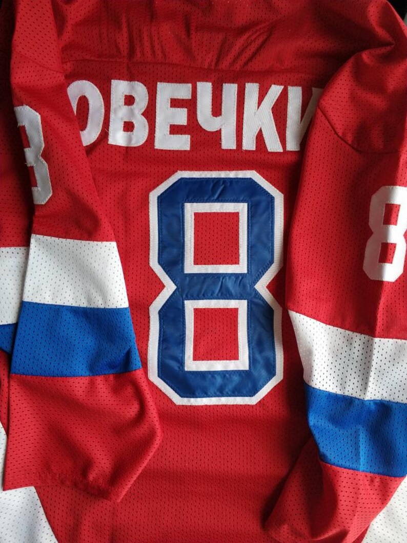 ALEXANDER OVECHKIN 8 Ice Hockey Replica Russian Hockey Jersey Etsy