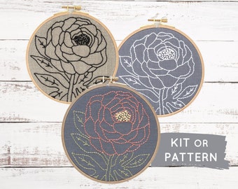 Beginner Embroidery Kit: Flower Craft Kit For Adults