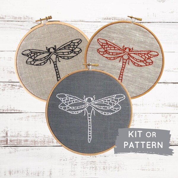 Dragonfly Embroidery Kit Etsy
