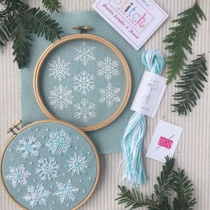 Snowflake Embroidery Kit: Beginner DIY Craft, Winter Project