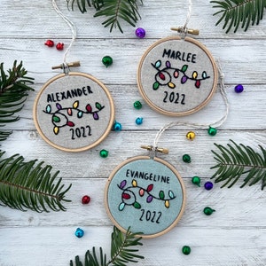 Christmas Embroidery Kit - Personalized Name Ornament DIY Gift