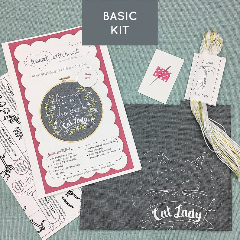 Cat Lady Embroidery Kit: Easy Modern Embroidery image 8