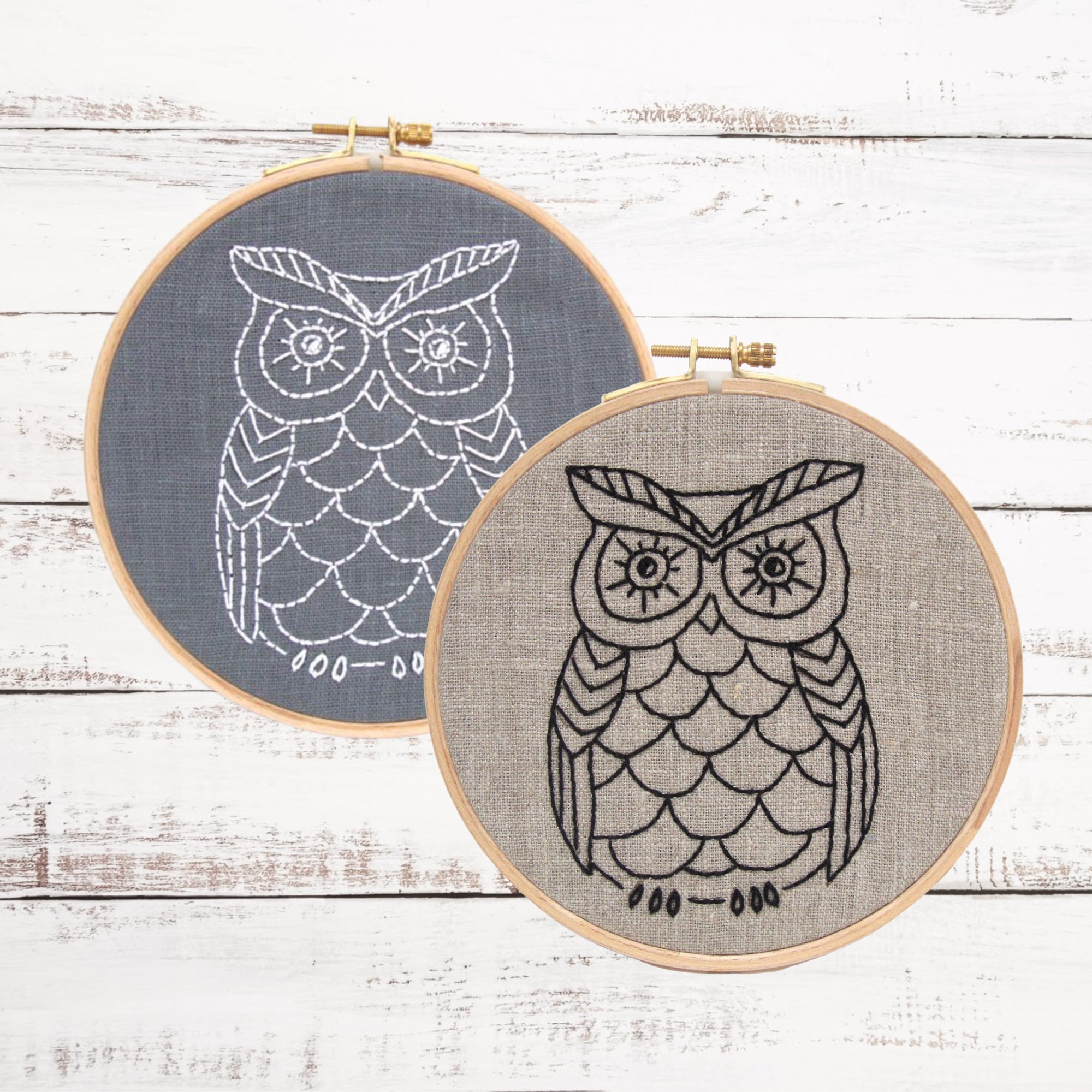 Easy Embroidery Kit, Beginner Hand Embroidery Kit, DIY Embroidery Pattern,  Modern Owl Embroidery Kit, DIY Embroidery Kit 
