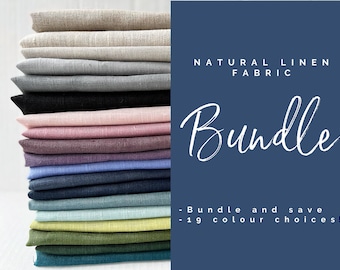 Embroidery Fabric Bundle - Natural Linen Embroidery Fabric by the Yard, Metre, Bundle, or Piece - Fat Quarter Bundle