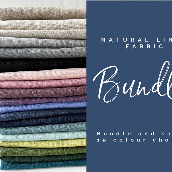 Embroidery Fabric Bundle - Natural Linen Embroidery Fabric by the Yard, Metre, Bundle, or Piece - Fat Quarter Bundle