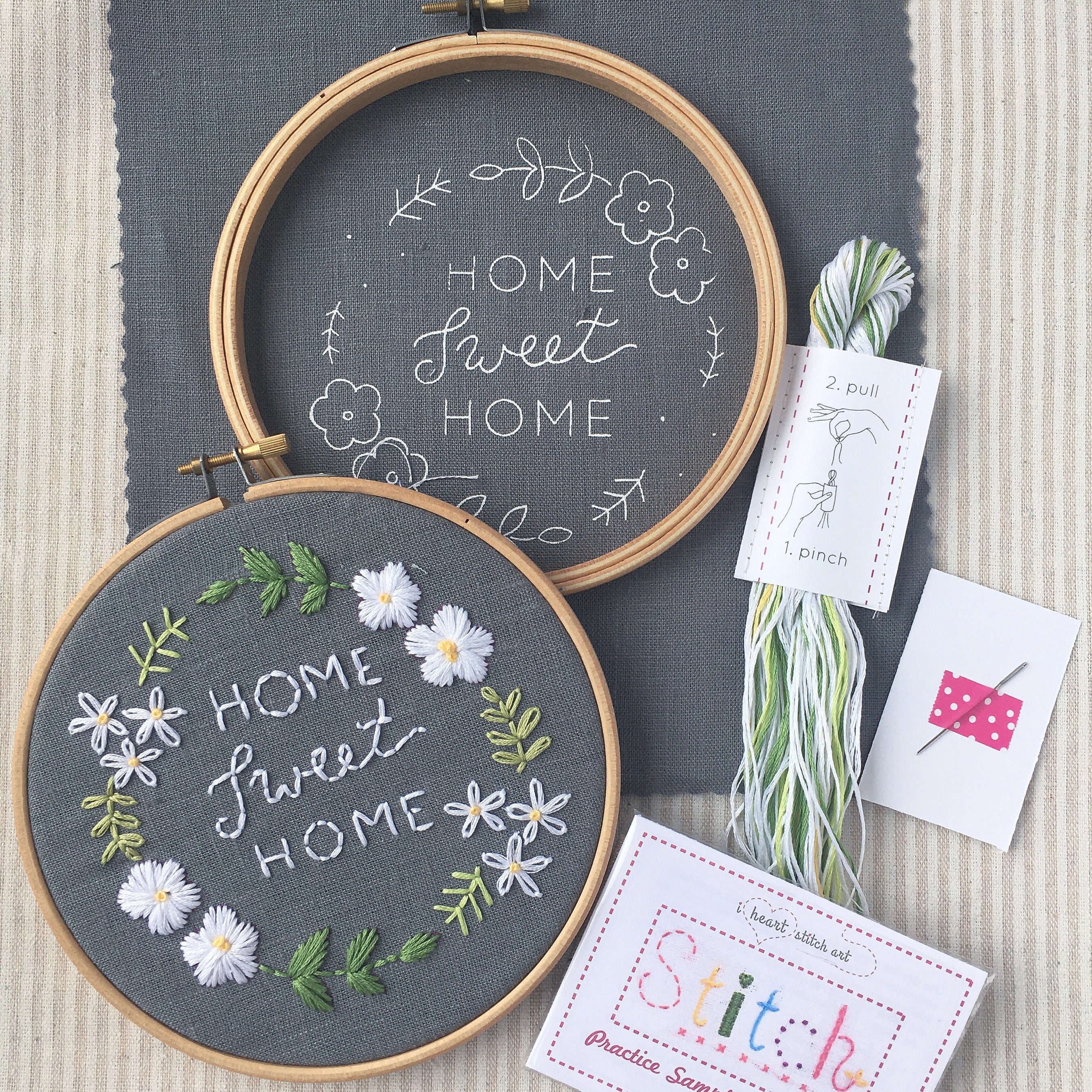 Easy Embroidery Kit: Home Sweet Home 