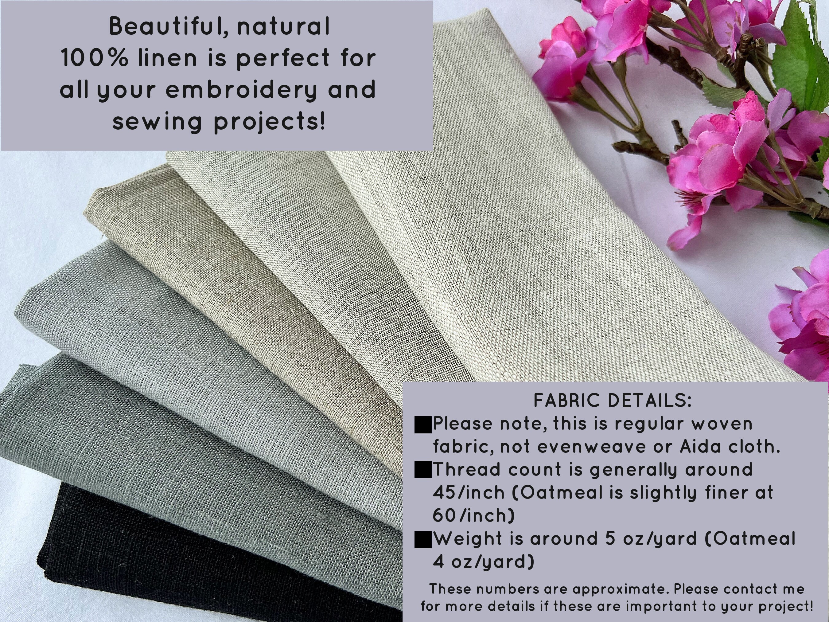 Natural Linen Fabric for Embroidery Linen and Cotton Linen Etsy