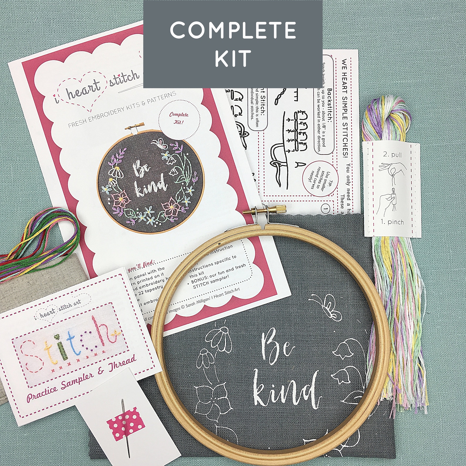 Be Kind Craft Kit DIY Embroidery Kit Beginner Embroidery Etsy