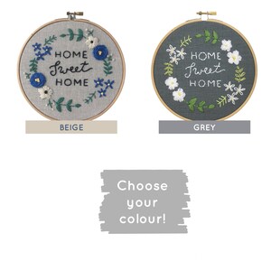 Embroidery Kit, Home Sweet Home, Beginner Embroidery Kit, Hand Embroidery Pattern, DIY craft kit, Easy Embroidery, Housewarming Gift image 3
