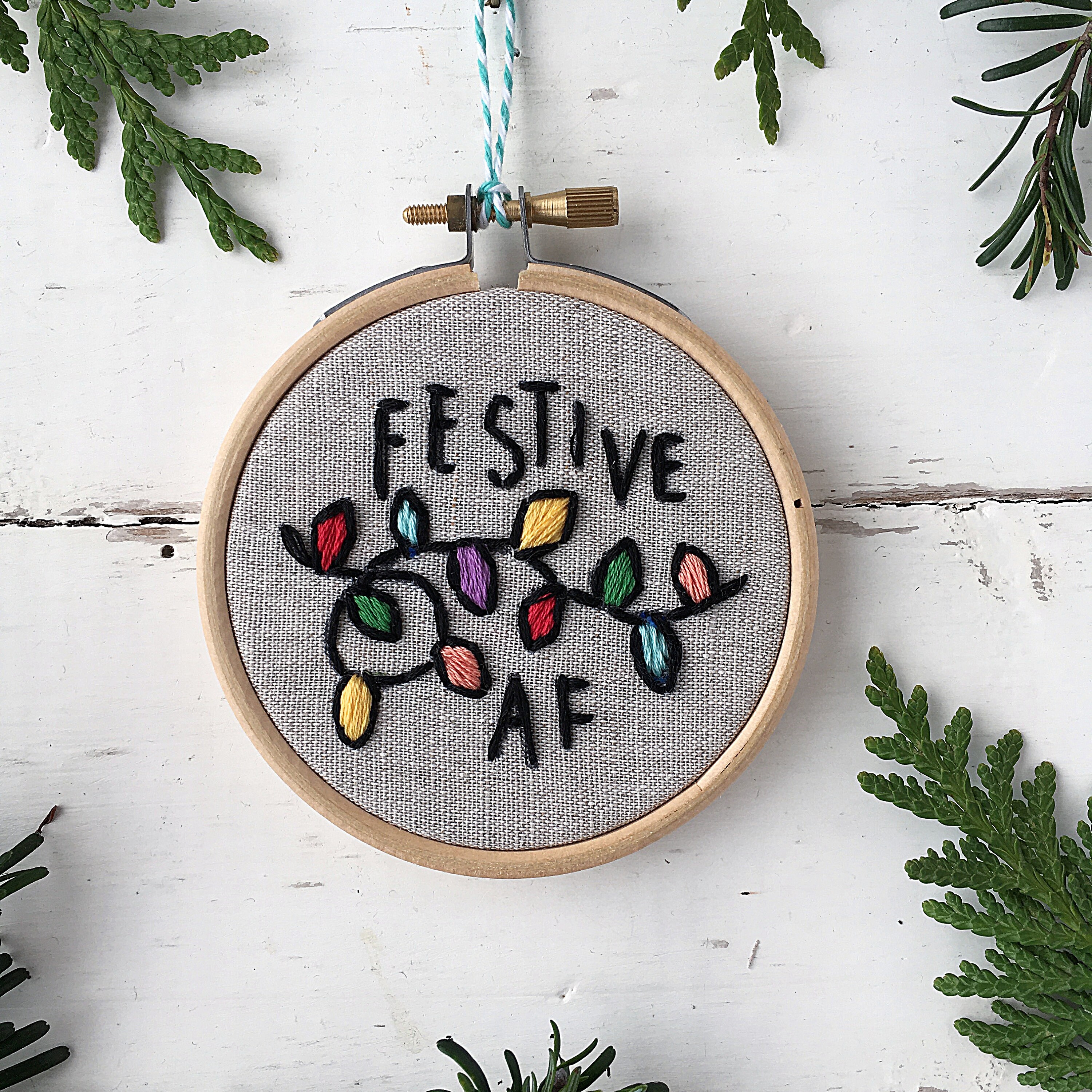 Embroidery kit, Funny Christmas ornament gift, DIY ornament embroidery kit,  FESTIVE AF Embroidery Kit, home craft Kit, Sarcastic Christmas — I Heart  Stitch Art: Beginner Embroidery Kits + Patterns