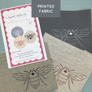 Beginner hand embroidery kit, easy hand embroidery kit, modern embroidery kit, bee embroidery kit, bee embroidery pattern, easy embroidery image 7