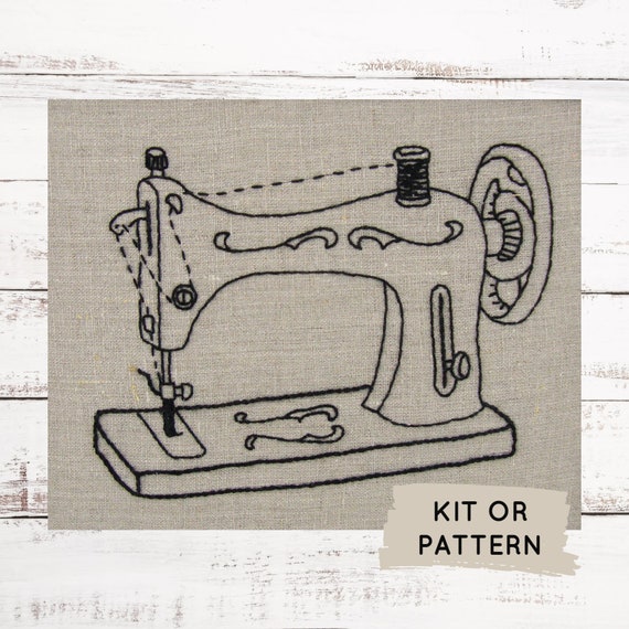 Embroidery kit vintage sewing machine embroidery pattern Etsy