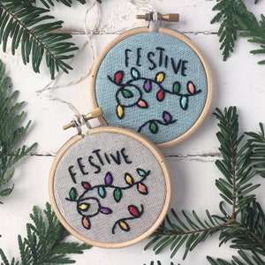 Christmas Lights Ornament! DIY Embroidery Kit