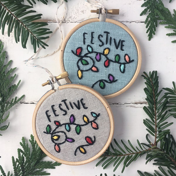 Christmas Lights Ornament! DIY Embroidery Kit