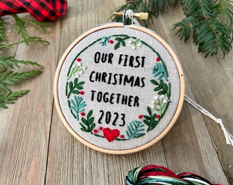 Christmas Embroidery Kit - First Christmas Together - 2023 - Wedding Gift