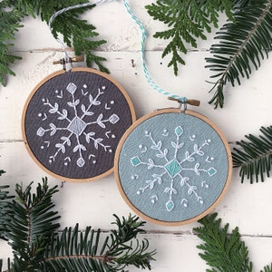 Christmas embroidery kit, Snowflake embroidery ornament kit, Kids embroidery, Christmas craft kit, Christmas embroidery, at home craft kit