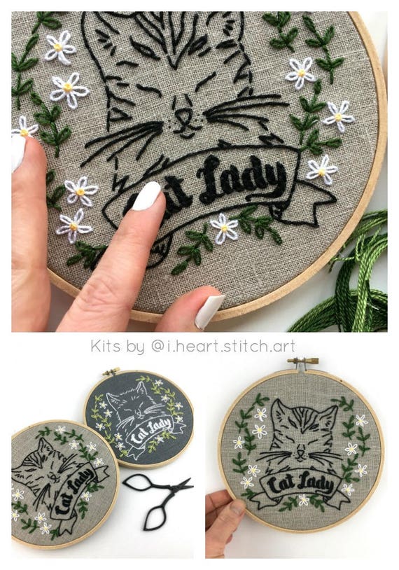 Buy Cat Lady Hand Embroidery Pattern, Hand Embroidery Pattern PDF, PDF  Download Embroidery Pattern, Cat Embroidery Pattern Download, Cat Lady  Online in India 