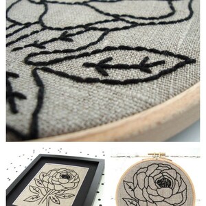 Flower Embroidery Kit: Peony Craft Kit For Adults image 3