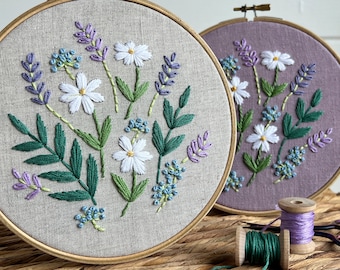 Floral Bouquet Embroidery Kit  -  DIY Gift for Mother's Day - Flower Embroidery - DIY Craft Kit For Adults