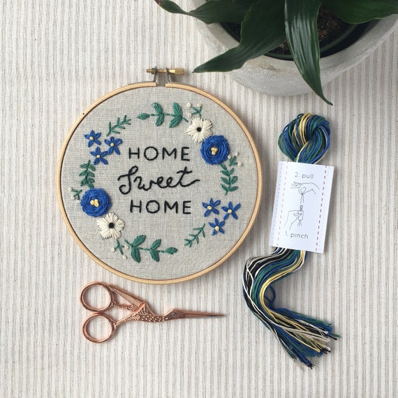 Embroidery Kit, Home Sweet Home, Beginner Embroidery Kit, Hand Embroidery  Pattern, DIY Craft Kit, Easy Embroidery, Housewarming Gift 