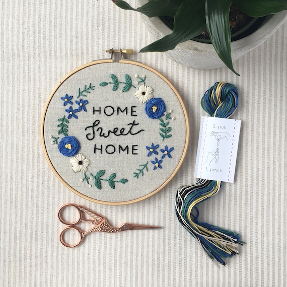 Embroidery Kit, Home Sweet Home, Beginner Embroidery Kit, Hand Embroidery  Pattern, DIY Craft Kit, Easy Embroidery, Housewarming Gift 