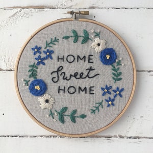 Embroidery Kit, Home Sweet Home, Beginner Embroidery Kit, Hand Embroidery Pattern, DIY craft kit, Easy Embroidery, Housewarming Gift image 2